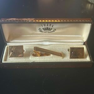 Swank vintage cufflinks and tie clip